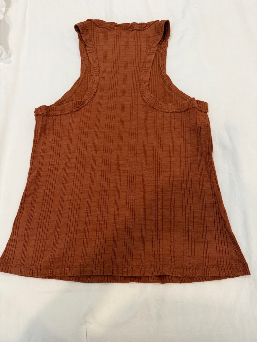 Pilcro Rust Ribbed Scoop Neck Tank - Picture 2 of 2
